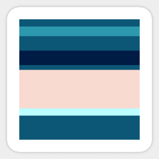 A beautiful variety of Navy, Blue Sapphire, Sea, Italian Sky Blue and Champagne Pink stripes. Sticker